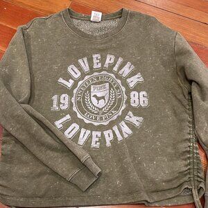 PINK sage green ruched sweater